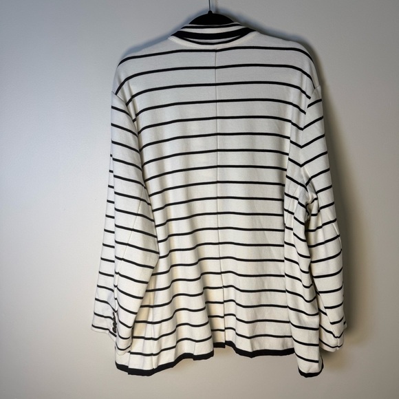 Land’ End Navy Blue White Striped Cotton Knit Nautical Blazer Size 26WP - Picture 8 of 8